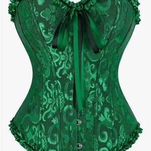 Green Lace-Up Corset
